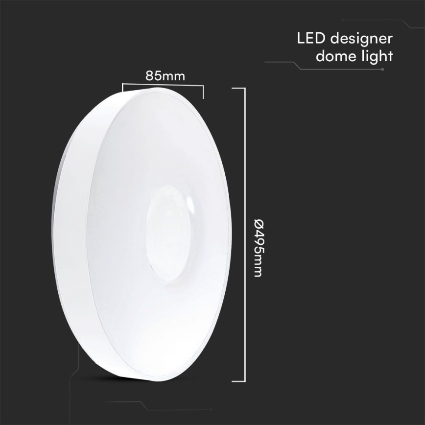 Dimbare LED plafondlamp LED/60W/230V 3000-6500K 49,5 cm wit + afstandsbediening