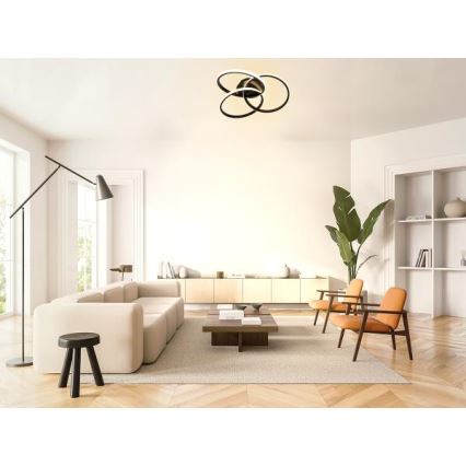 Dimbare LED Plafondlamp LED/70W/230V 3000-6500K zwart + afstandsbediening