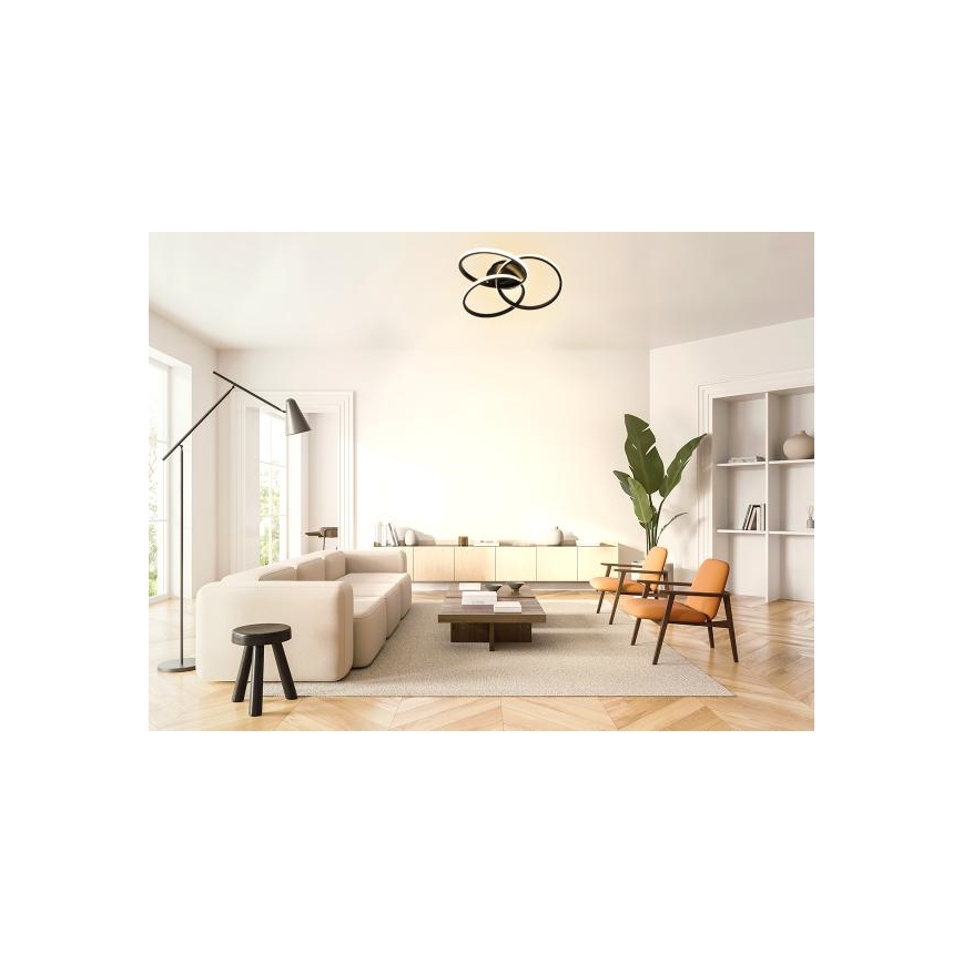 Dimbare LED Plafondlamp LED/70W/230V 3000-6500K zwart + afstandsbediening