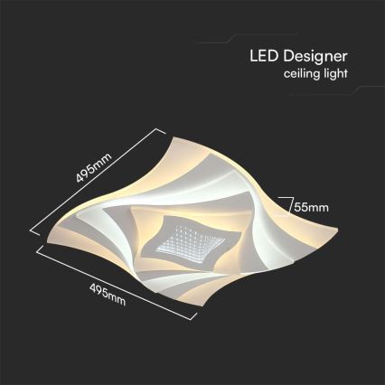 Dimbare LED plafondlamp LED/75W/230V 3000-6500K + afstandsbediening