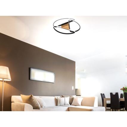 Dimbare LED Plafondlamp LED/75W/230V 3000-6500K bruin/zwart + afstandsbediening