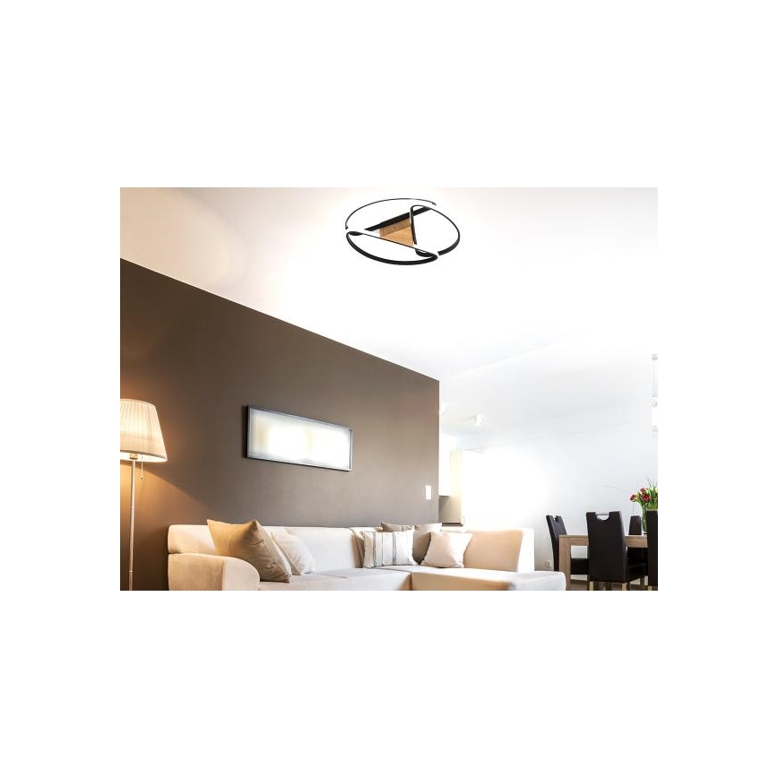 Dimbare LED Plafondlamp LED/75W/230V 3000-6500K bruin/zwart + afstandsbediening