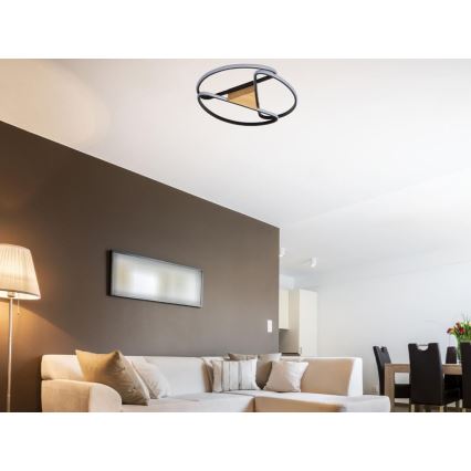 Dimbare LED Plafondlamp LED/75W/230V 3000-6500K bruin/zwart + afstandsbediening