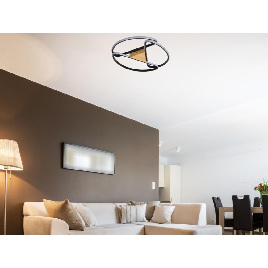 Dimbare LED Plafondlamp LED/75W/230V 3000-6500K bruin/zwart + afstandsbediening
