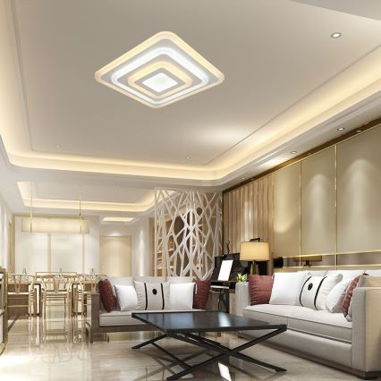 Dimbare LED plafondlamp LED/77W/230V 3000-6500K 49,5x49,5 cm + afstandsbediening