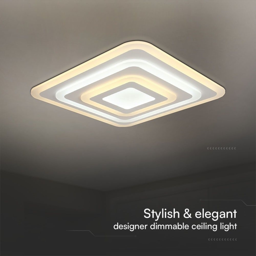 Dimbare LED plafondlamp LED/77W/230V 3000-6500K 49,5x49,5 cm + afstandsbediening