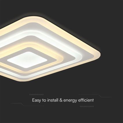 Dimbare LED plafondlamp LED/77W/230V 3000-6500K 49,5x49,5 cm + afstandsbediening