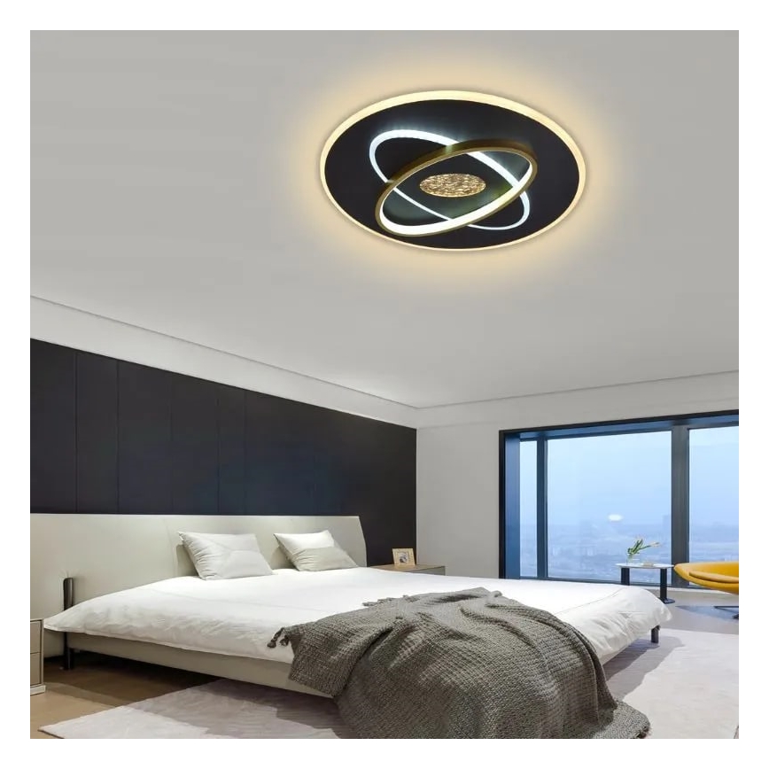 Dimbare LED plafondlamp LED/80W/230V 3000-6500K zwart + afstandsbediening