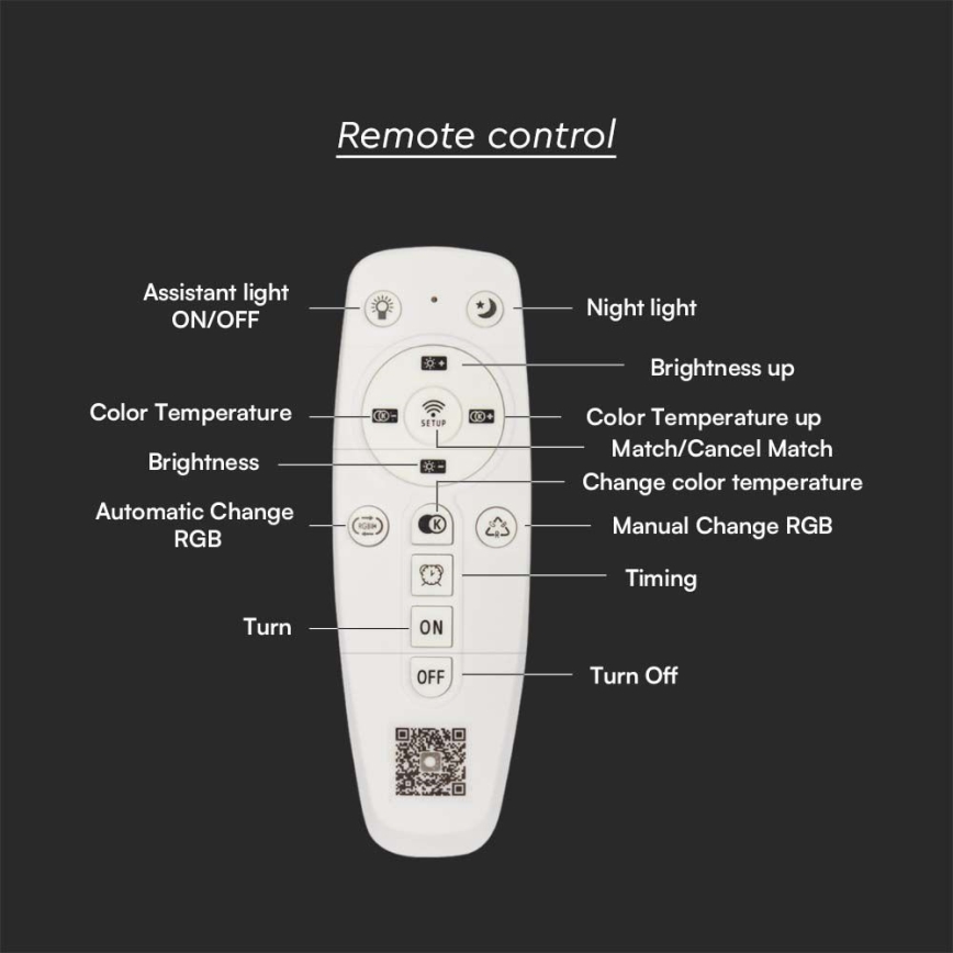 Dimbare LED plafondlamp LED/95W/230V 3000-6500K + afstandsbediening