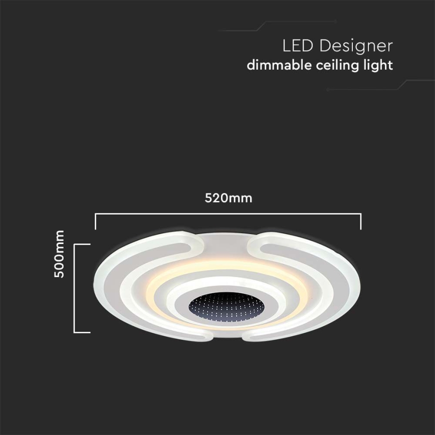 Dimbare LED plafondlamp LED/95W/230V 3000-6500K + afstandsbediening