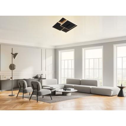 Dimbare LED Plafondlamp LED/95W/230V 3000-6500K zwart + afstandsbediening
