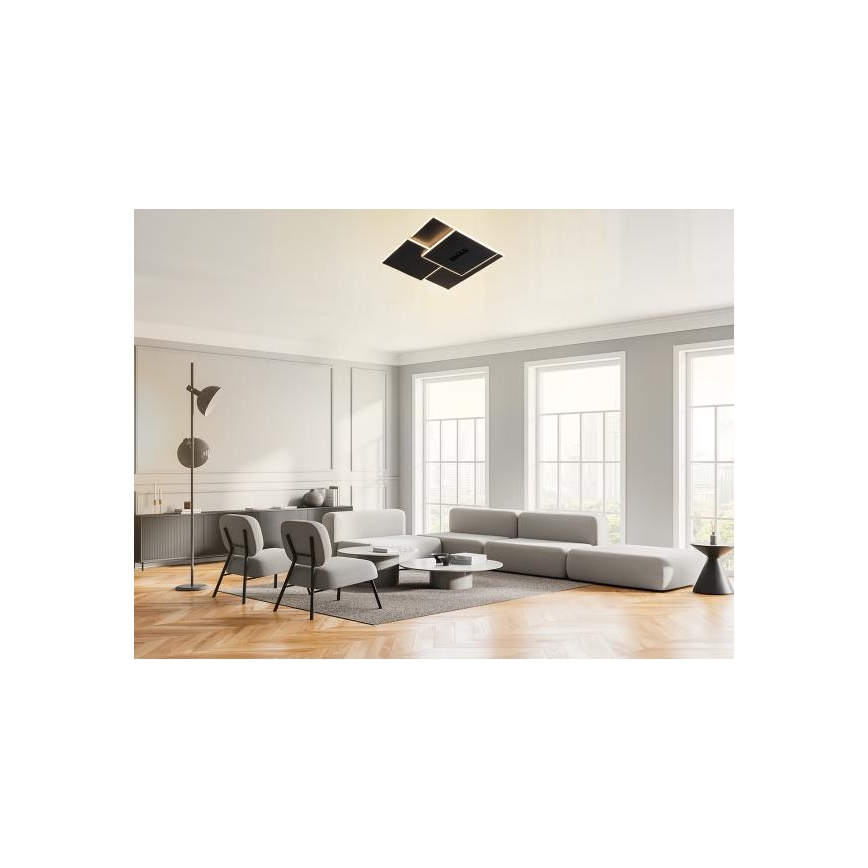 Dimbare LED Plafondlamp LED/95W/230V 3000-6500K zwart + afstandsbediening