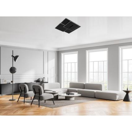 Dimbare LED Plafondlamp LED/95W/230V 3000-6500K zwart + afstandsbediening