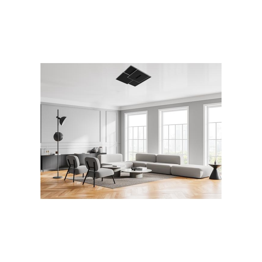 Dimbare LED Plafondlamp LED/95W/230V 3000-6500K zwart + afstandsbediening