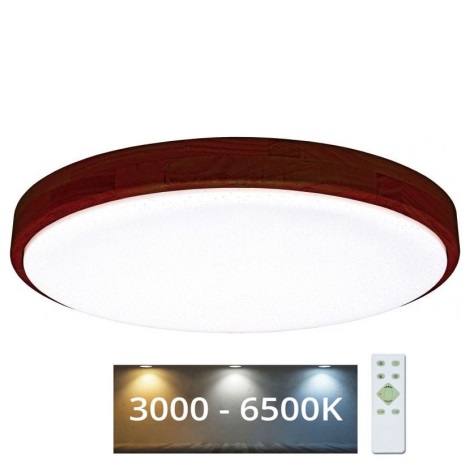 Dimbare LED plafondlamp LENA LED/60W/230V 3000-6500K eiken + afstandsbediening