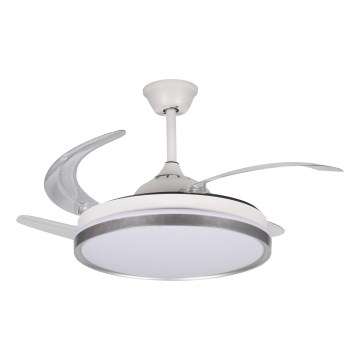 Dimbare LED-plafondlamp met ventilator PLAVE LED/36W/230V 3000-6500K zilver/wit + afstandsbediening