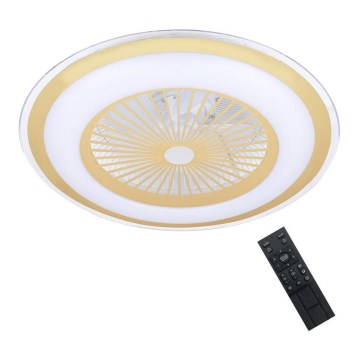 Dimbare LED Plafondlamp met Ventilator ZONDA LED/48W/230V 3000-6000K goud + afstandsbediening