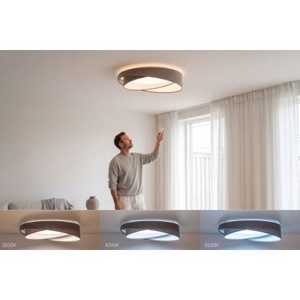 Dimbare LED-plafondlamp SMART GALAXY MODERN LED/24W/230V 3000-6500K Ø 55 cm grijs/wit + afstandsbediening