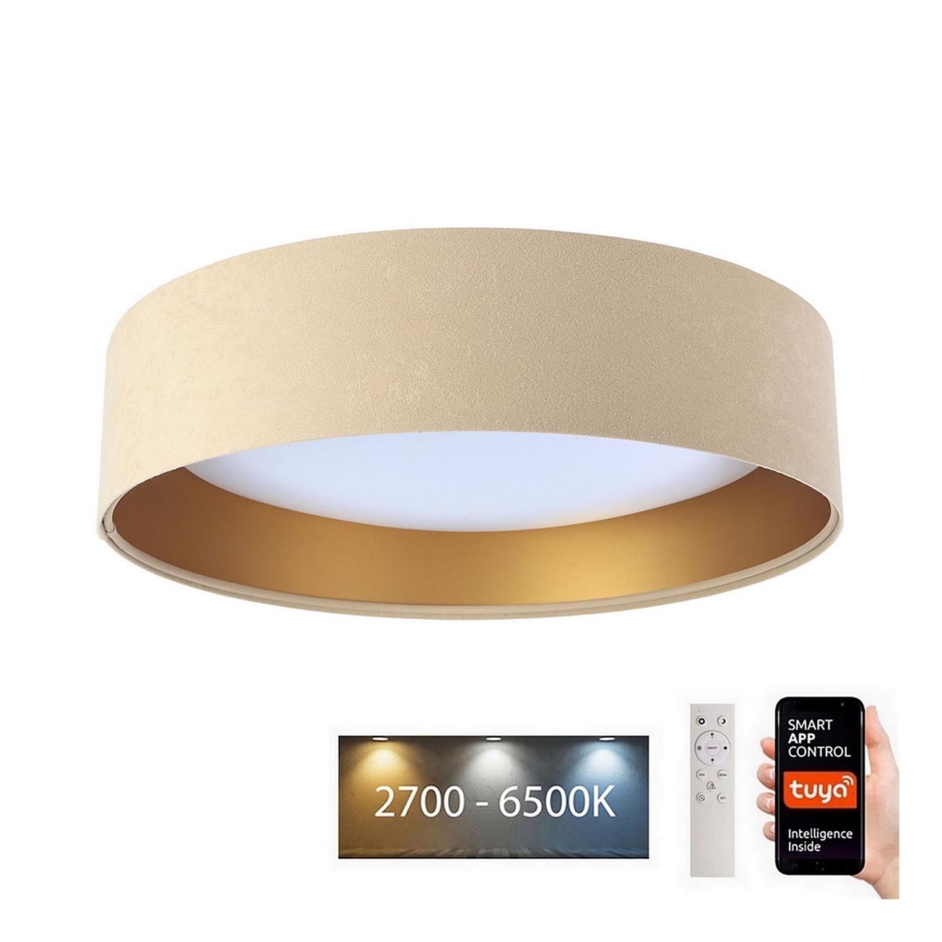 Dimbare LED Plafondlamp SMART GALAXY LED/24W/230V d. 45 cm 2700-6500K Wi-Fi Tuya beige/goud + afstandsbediening