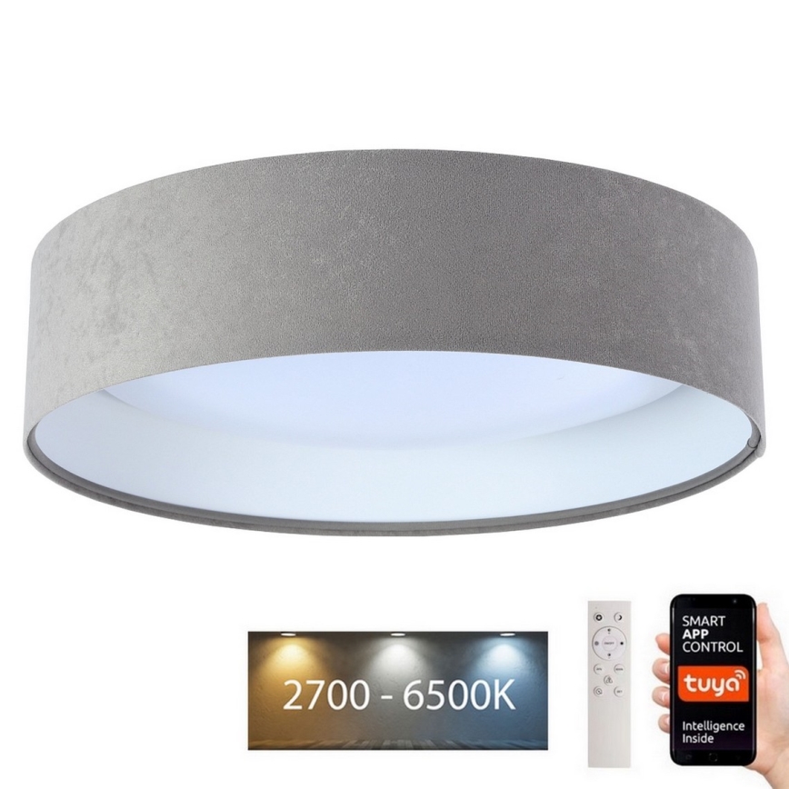 Dimbare LED Plafondlamp SMART GALAXY LED/36W/230V d. 55 cm 2700-6500K Wi-Fi Tuya grijs/wit + afstandsbediening