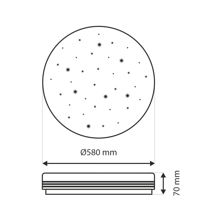 Dimbare LED plafondlamp VENTA LED/60W/230V 2700-6500K diameter 58 cm + afstandsbediening