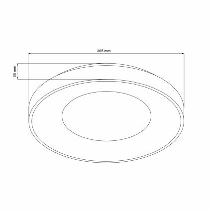 LED Dimbare badkamer plafondverlichting WITOLD LED/48W/230V diameter 38,5 cm 3000-6000K IP44 +Dálkové bediening