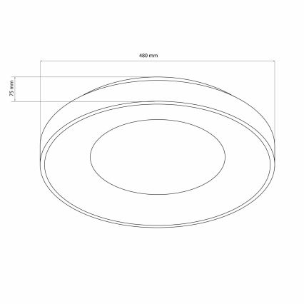 LED Dimbare badkamer plafondverlichting WITOLD LED/72W/230V diameter 48 cm 3000-6000K IP44 + afstandsbediening