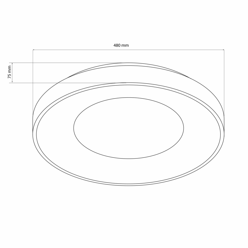 LED Dimbare badkamer plafondverlichting WITOLD LED/72W/230V diameter 48 cm 3000-6000K IP44 + afstandsbediening