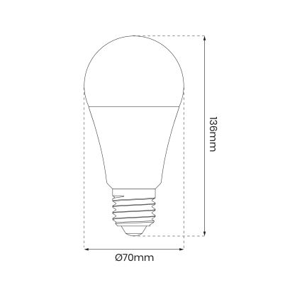 Dimbare LED RGB Lamp A70 E27/11W/230V 2700-6500K Wi-Fi Tuya