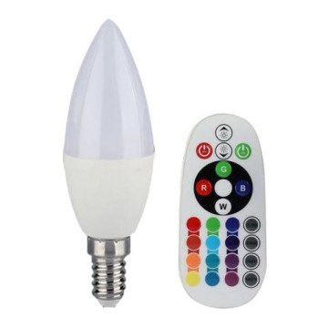 Dimbare LED RGB-lamp E14/3,5W/230V 6400K + afstandsbediening