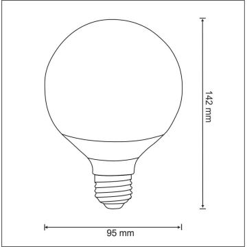 Dimbare LED RGB Lamp G95 E27/9W/230V