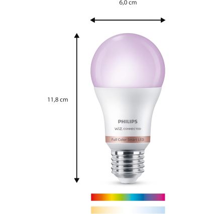 Dimbare RGB-LED-lamp Philips SMART A60 E27/8,5W/230V 2200-6500K + afstandsbediening