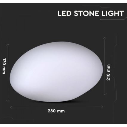 Dimbare LED RGB Lamp voor Buiten LED/1W/230V 28cm IP67 + afstandsbediening