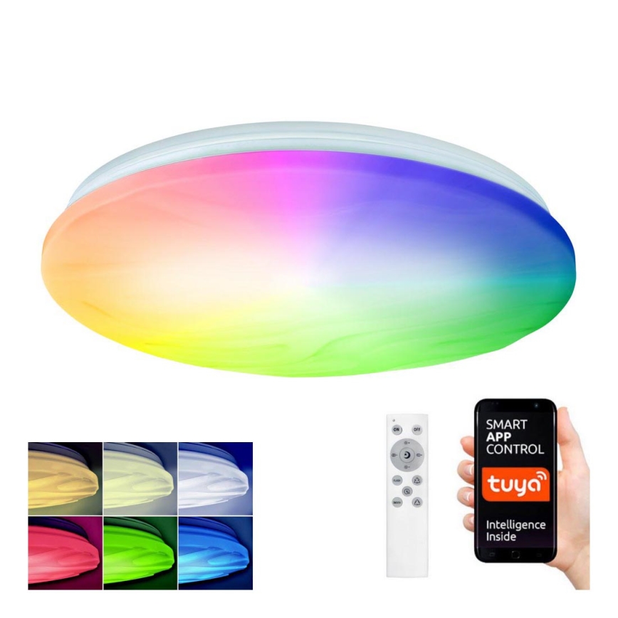 Dimbare LED RGB Plafond Lamp WAVE LED/30W/230V Wi-Fi Tuya + afstandsbediening