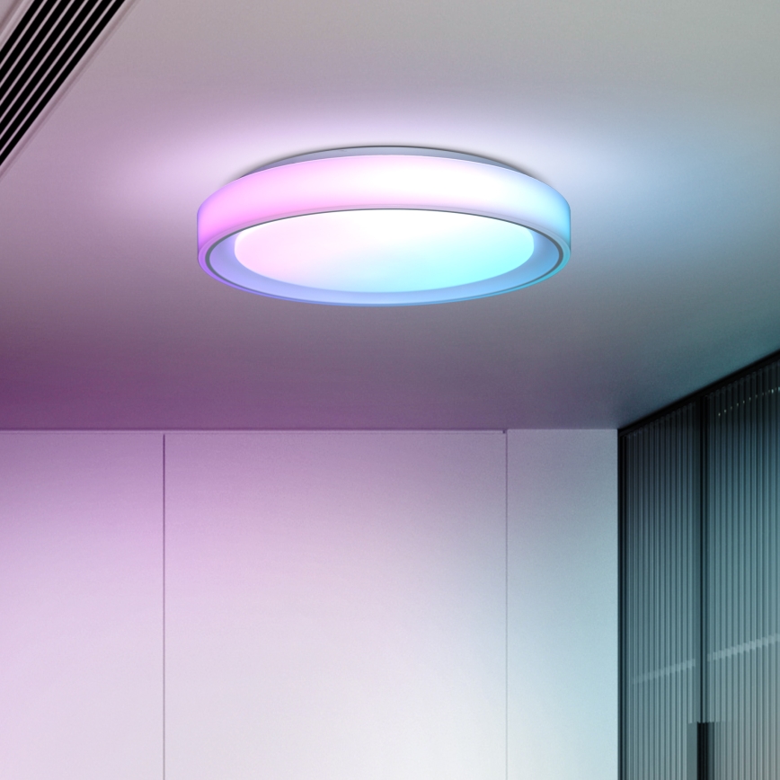 Dimbare LED RGB plafondlamp FLOCO LED/30W/230V 3000-6500K + RGB/6W diameter 40cm + afstandsbediening