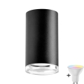 Dimbare LED RGBW badkamer inbouwspot TURYN 1xGU10/6,5W/230V 2700-6500K Wi-Fi IP44 zwart