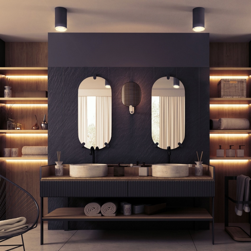 Dimbare LED RGBW badkamer inbouwspot TURYN 1xGU10/6,5W/230V 2700-6500K Wi-Fi IP44 zwart