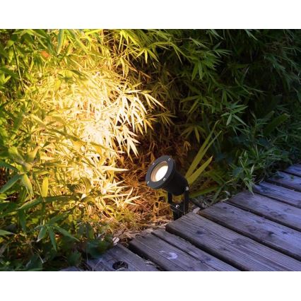 Dimbare LED RGBW buitenlamp BLAKE 1xGU10/4,8W/230V IP65 + afstandsbediening