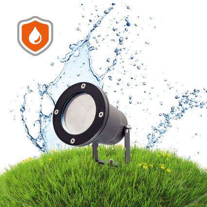 Dimbare LED RGBW buitenlamp BLAKE 1xGU10/4,8W/230V IP65 + afstandsbediening