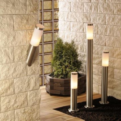 LED RGBW dimbare buitenlamp LIVIA 1xE27/6,5W/230V 2700-6500K Wi-Fi 100 cm IP44 zilver