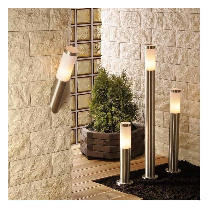LED RGBW dimbare buitenlamp LIVIA 1xE27/6,5W/230V 2700-6500K Wi-Fi 100 cm IP44 zilver
