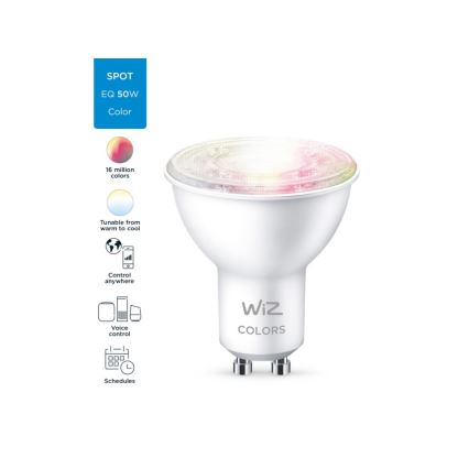Dimbare LED RGBW Lamp PAR16 GU10/4,7W/230V 2200-6500K CRI 90 Wi-Fi - WiZ
