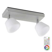 Dimbare LED RGBW Spot 2xLED/6W/230V 2200-6500K + afstandsbediening
