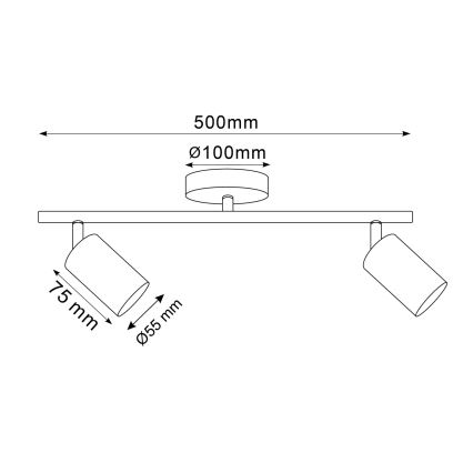 LED RGBW dimbare spot GOLDI 2xGU10/6,5W/230V 2700-6500K Wi-Fi goudkleurig