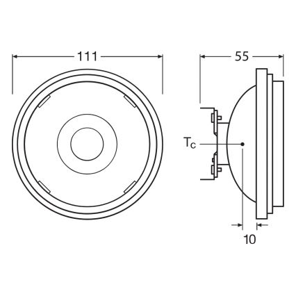 Dimbare LED-spot AR111 G53/7,2W/12V 1800-2700K 24° CRI 90 - Ledvance