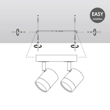 Dimbare LED Spot MANU 2xGU10/5,8W/230V wit