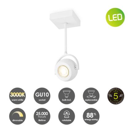 Dimbare LED Spot NOP 1xGU10/5,8W/230V wit