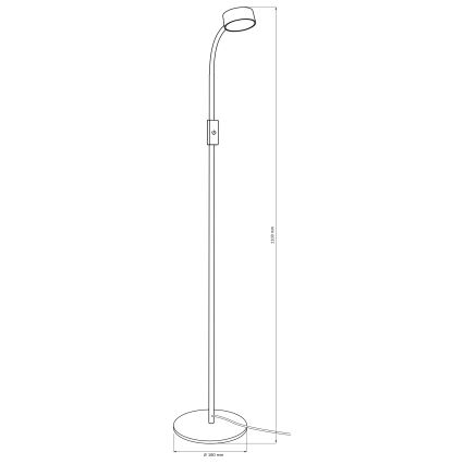 LED Dimbaar aanraken Staande lamp BRUNO LED/3W/230V 3000/4000/6500K zwart