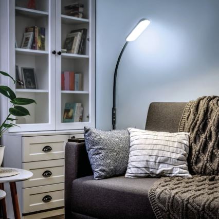 Dimbare LED Staande lamp TEILO LED/10W/230V 3000/4000/6500K zwart + afstandsbediening