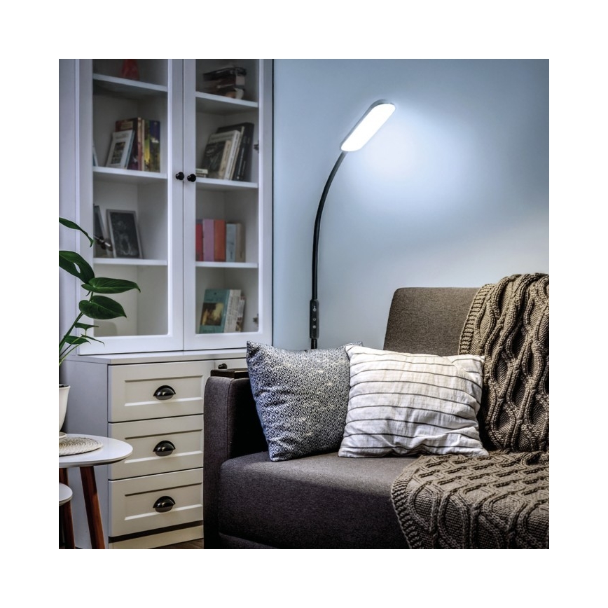 Dimbare LED Staande lamp TEILO LED/10W/230V 3000/4000/6500K zwart + afstandsbediening